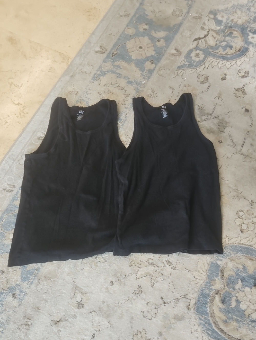 GAP Black Ribbed Tank Tops (Set of 2)